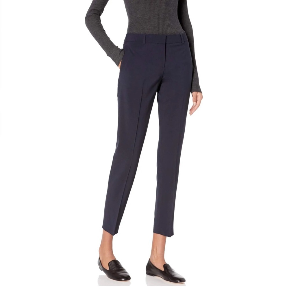 SOLD Theory | TESTRA Wool Stretch Black Trouser Pants Mid Rise Cropped Sz 4